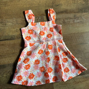 Girls Mary James Casual Dress 2T White Orange Floral